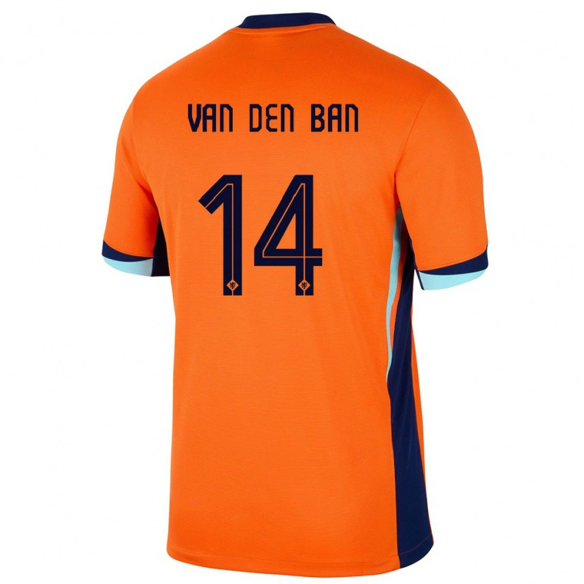 Danxen Bambino Maglia Paesi Bassi Yoël Van Den Ban #14 Arancia Kit Gara Home 24-26 Maglietta