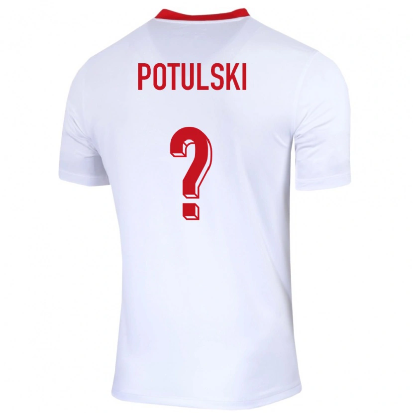 Danxen Bambino Maglia Polonia Kacper Potulski #0 Bianco Kit Gara Home 24-26 Maglietta