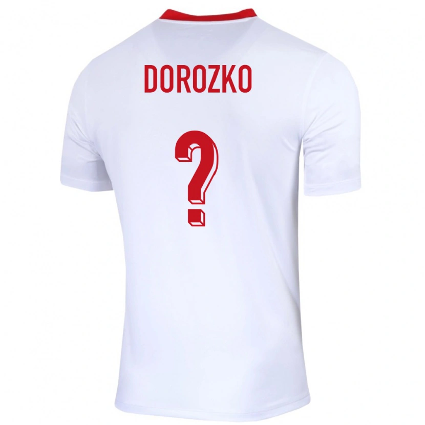 Danxen Bambino Maglia Polonia Jan Dorozko #0 Bianco Kit Gara Home 24-26 Maglietta