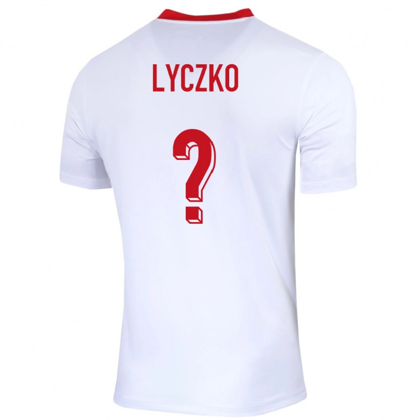 Danxen Bambino Maglia Polonia Szymon Lyczko #0 Bianco Kit Gara Home 24-26 Maglietta