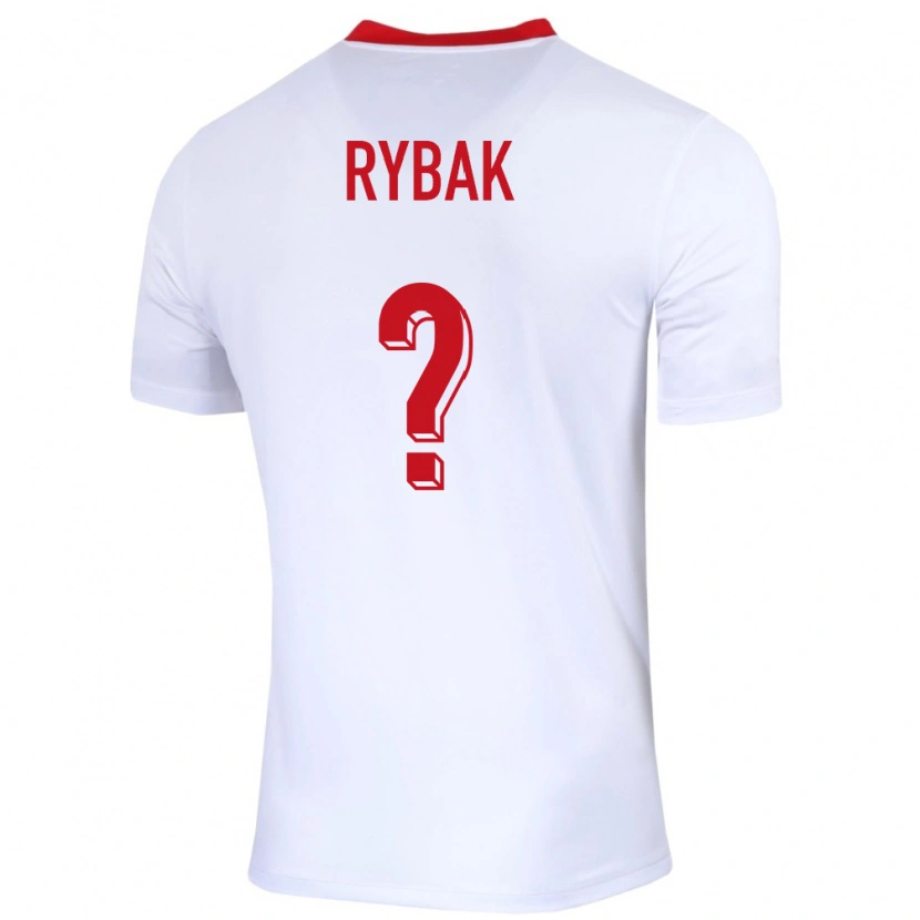 Danxen Bambino Maglia Polonia Alan Rybak #0 Bianco Kit Gara Home 24-26 Maglietta