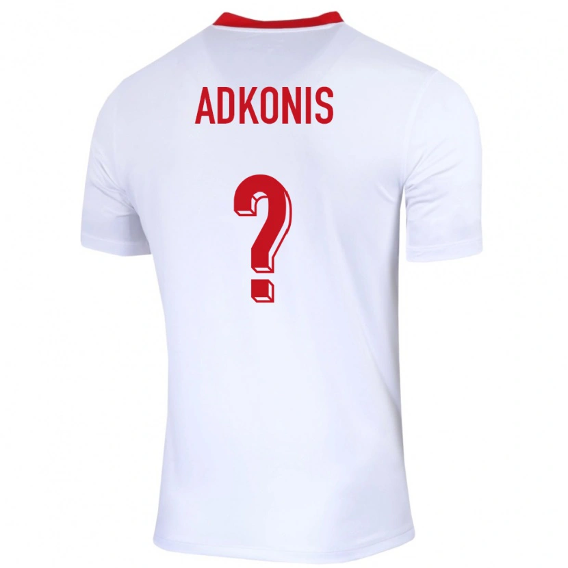 Danxen Bambino Maglia Polonia Jakub Adkonis #0 Bianco Kit Gara Home 24-26 Maglietta
