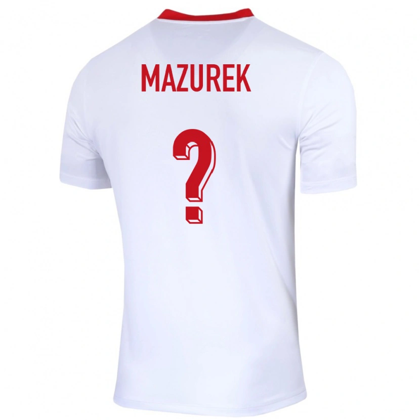 Danxen Bambino Maglia Polonia Bartosz Mazurek #0 Bianco Kit Gara Home 24-26 Maglietta