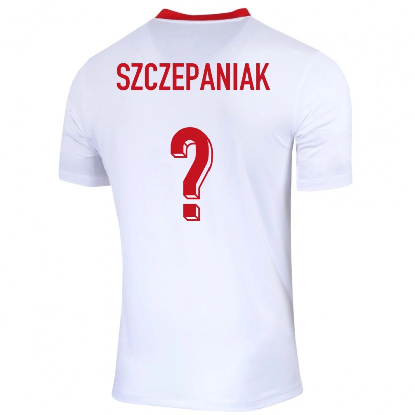 Danxen Bambino Maglia Polonia Mateusz Szczepaniak #0 Bianco Kit Gara Home 24-26 Maglietta