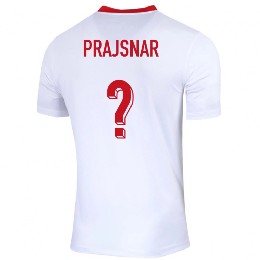 Danxen Bambino Maglia Polonia Patryk Prajsnar #0 Bianco Kit Gara Home 24-26 Maglietta