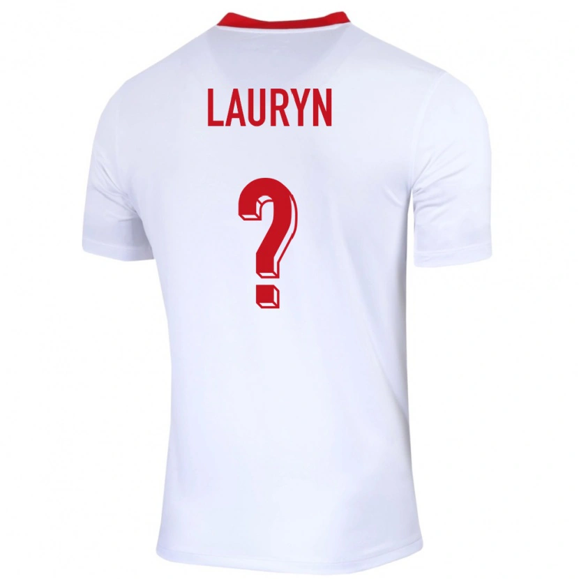 Danxen Bambino Maglia Polonia Mateusz Lauryn #0 Bianco Kit Gara Home 24-26 Maglietta