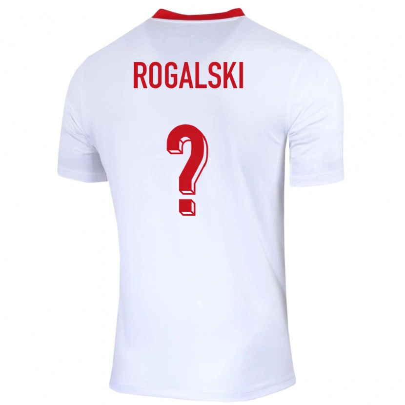 Danxen Bambino Maglia Polonia Anthony Rogalski #0 Bianco Kit Gara Home 24-26 Maglietta