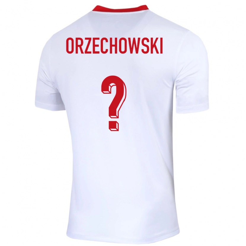 Danxen Bambino Maglia Polonia Wojciech Orzechowski #0 Bianco Kit Gara Home 24-26 Maglietta