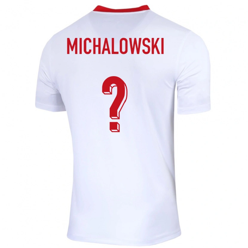 Danxen Bambino Maglia Polonia Aleksander Michalowski #0 Bianco Kit Gara Home 24-26 Maglietta