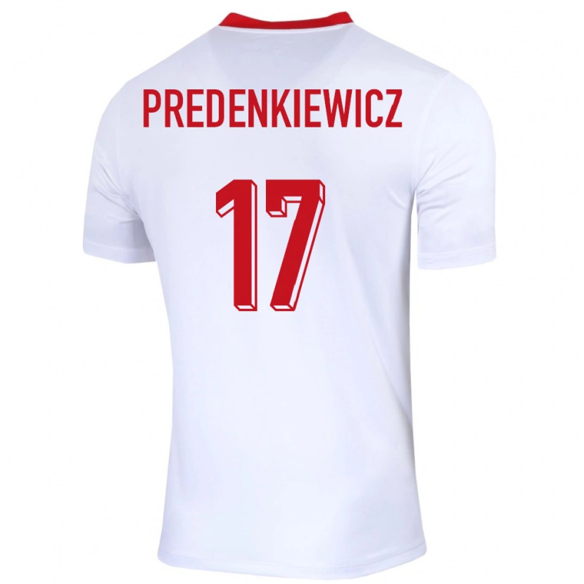 Danxen Bambino Maglia Polonia Marcel Predenkiewicz #17 Bianco Kit Gara Home 24-26 Maglietta