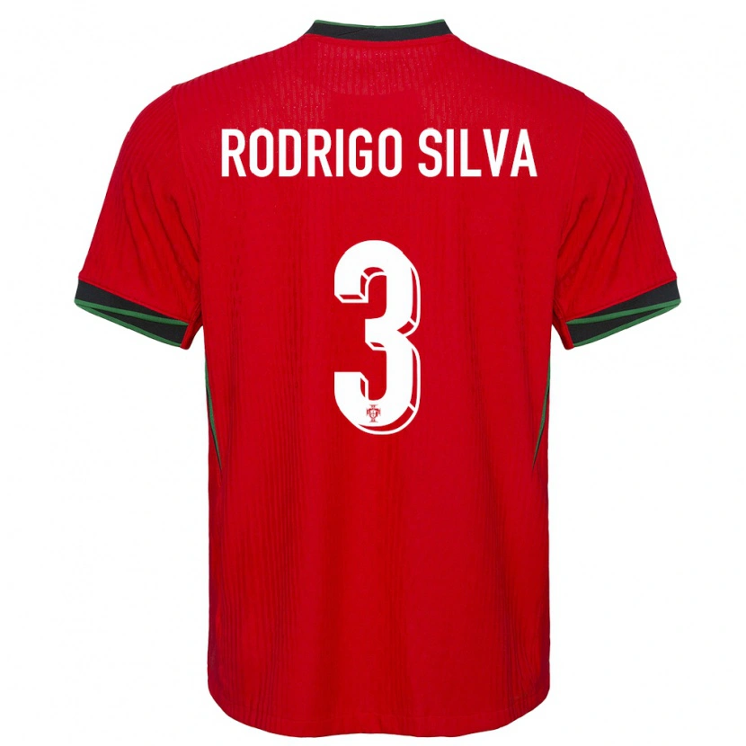 Danxen Bambino Maglia Portogallo Rodrigo Silva #3 Rosso Kit Gara Home 24-26 Maglietta