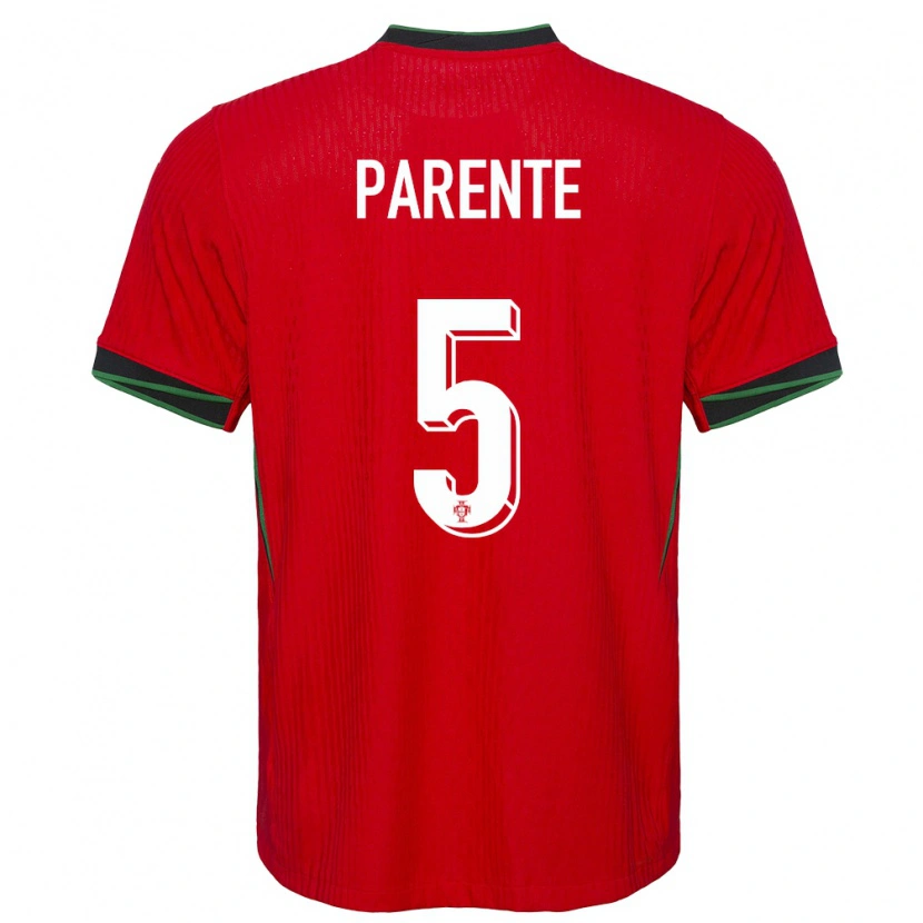 Danxen Bambino Maglia Portogallo Tiago Parente #5 Rosso Kit Gara Home 24-26 Maglietta