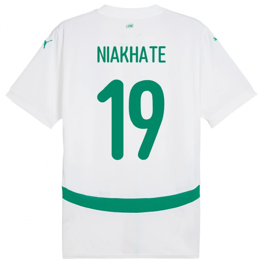 Danxen Bambino Maglia Senegal Moussa Niakhaté #19 Bianco Kit Gara Home 24-26 Maglietta