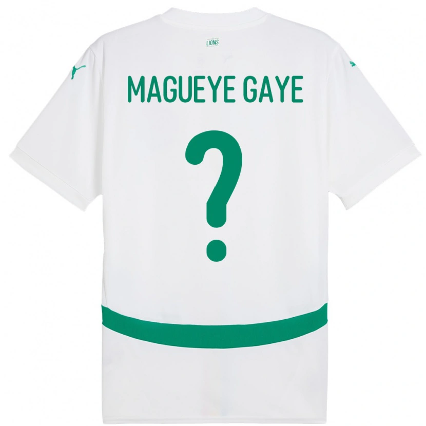 Danxen Bambino Maglia Senegal Papa Magueye Gaye #0 Bianco Kit Gara Home 24-26 Maglietta