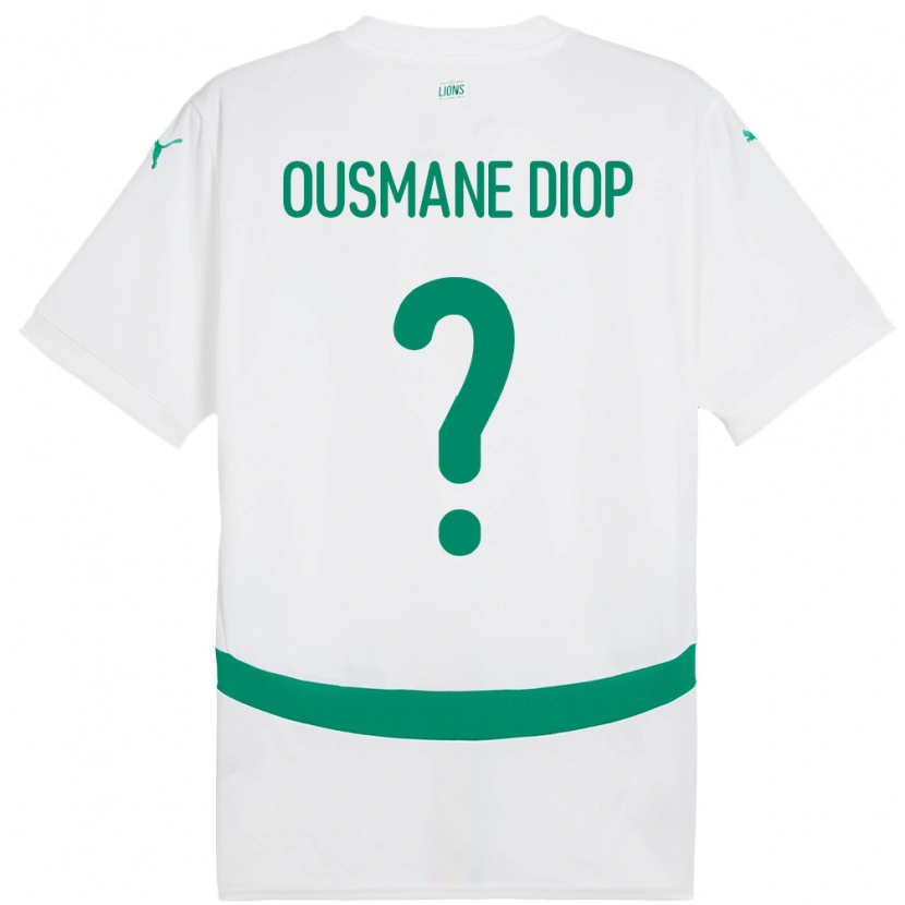 Danxen Bambino Maglia Senegal Tafsir Ousmane Diop #0 Bianco Kit Gara Home 24-26 Maglietta