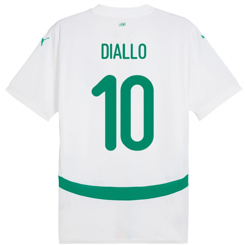 Danxen Bambino Maglia Senegal Samba Diallo #10 Bianco Kit Gara Home 24-26 Maglietta