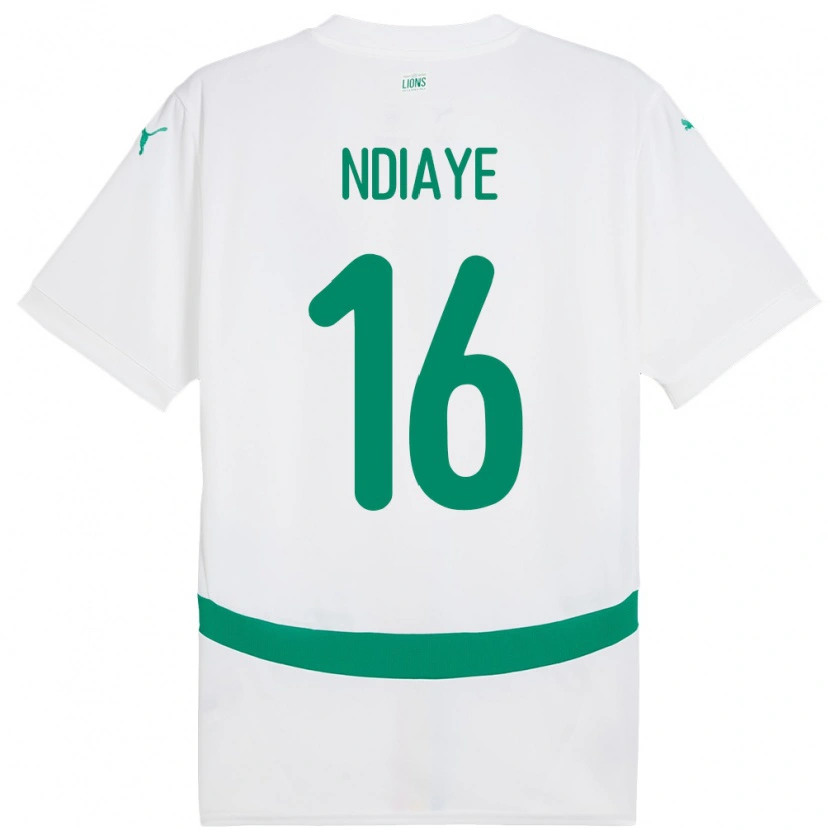 Danxen Bambino Maglia Senegal Mamour Ndiaye #16 Bianco Kit Gara Home 24-26 Maglietta