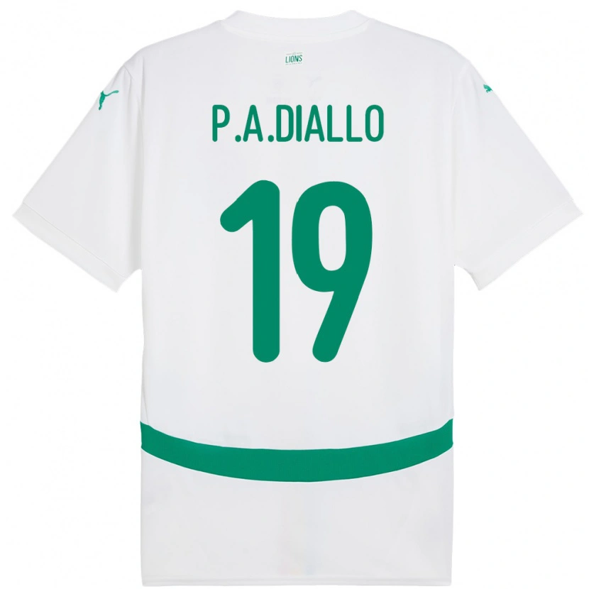 Danxen Bambino Maglia Senegal Papa Amadou Diallo #19 Bianco Kit Gara Home 24-26 Maglietta