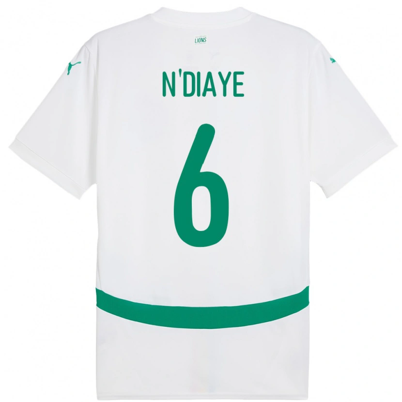 Danxen Bambino Maglia Senegal Niakhate N Diaye #6 Bianco Kit Gara Home 24-26 Maglietta