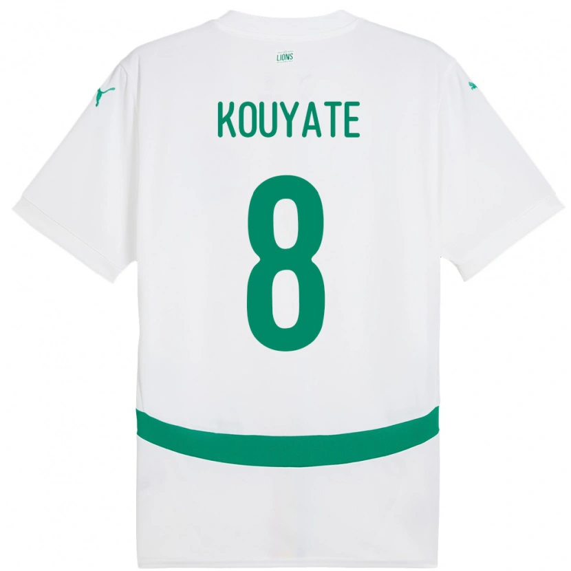 Danxen Bambino Maglia Senegal Cheikhou Kouyate #8 Bianco Kit Gara Home 24-26 Maglietta