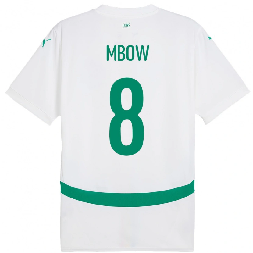 Danxen Bambino Maglia Senegal Mamadou Mbow #8 Bianco Kit Gara Home 24-26 Maglietta