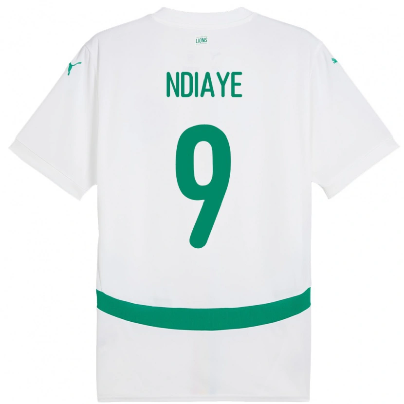 Danxen Bambino Maglia Senegal Nguenar Ndiaye #9 Bianco Kit Gara Home 24-26 Maglietta