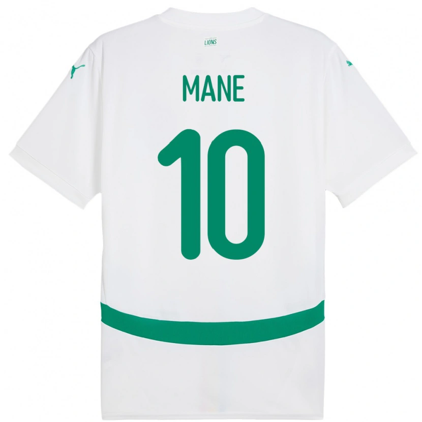 Danxen Bambino Maglia Senegal Sadio Mane #10 Bianco Kit Gara Home 24-26 Maglietta