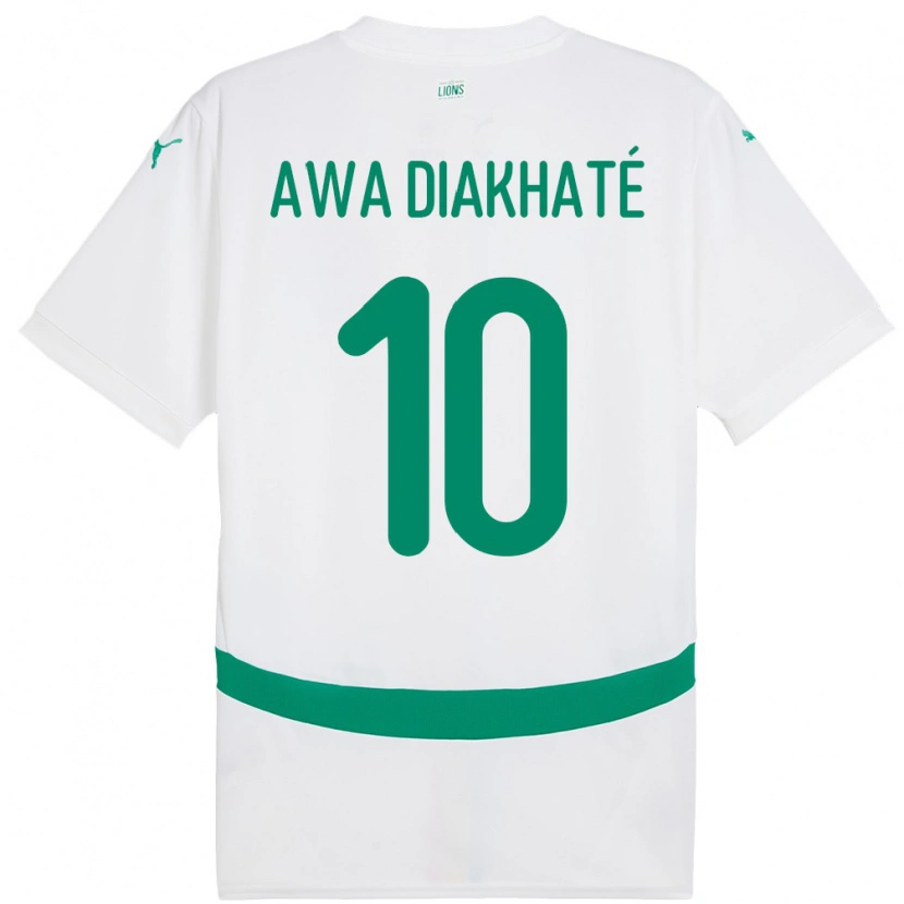 Danxen Bambino Maglia Senegal Ndeye Awa Diakhate #10 Bianco Kit Gara Home 24-26 Maglietta