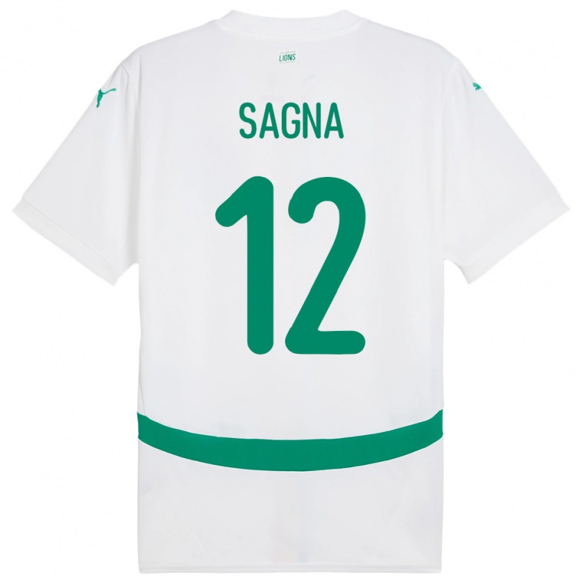 Danxen Bambino Maglia Senegal Safietou Sagna #12 Bianco Kit Gara Home 24-26 Maglietta