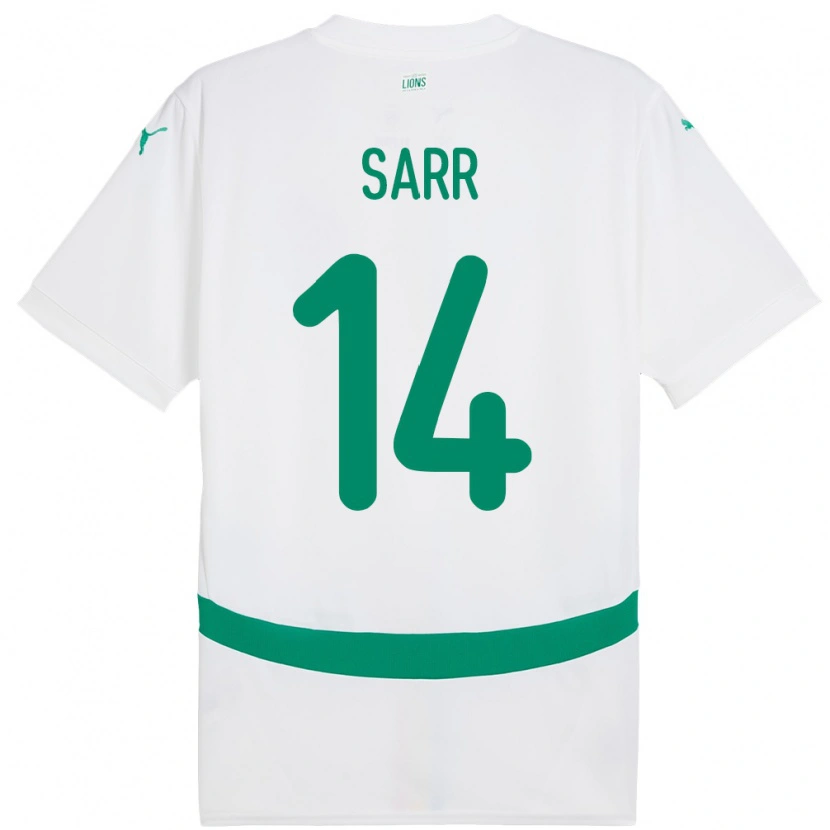 Danxen Bambino Maglia Senegal Pape Sarr #14 Bianco Kit Gara Home 24-26 Maglietta