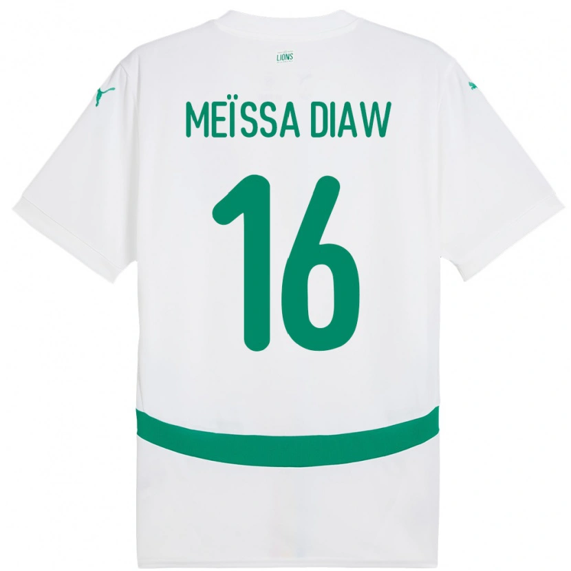 Danxen Bambino Maglia Senegal Ndeye Meissa Diaw #16 Bianco Kit Gara Home 24-26 Maglietta