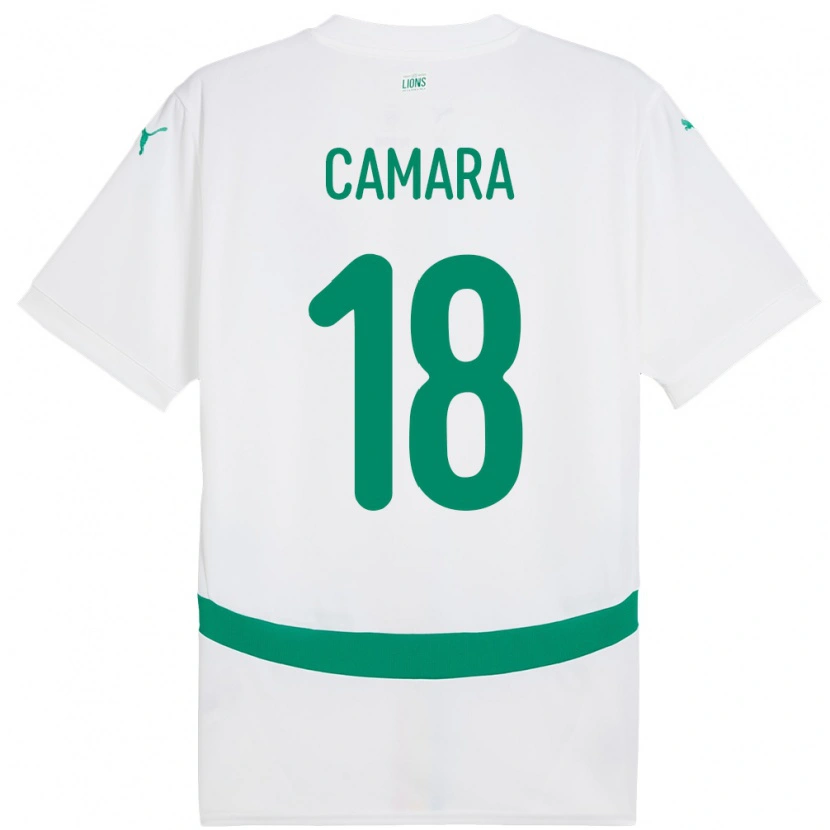 Danxen Bambino Maglia Senegal Meta Camara #18 Bianco Kit Gara Home 24-26 Maglietta