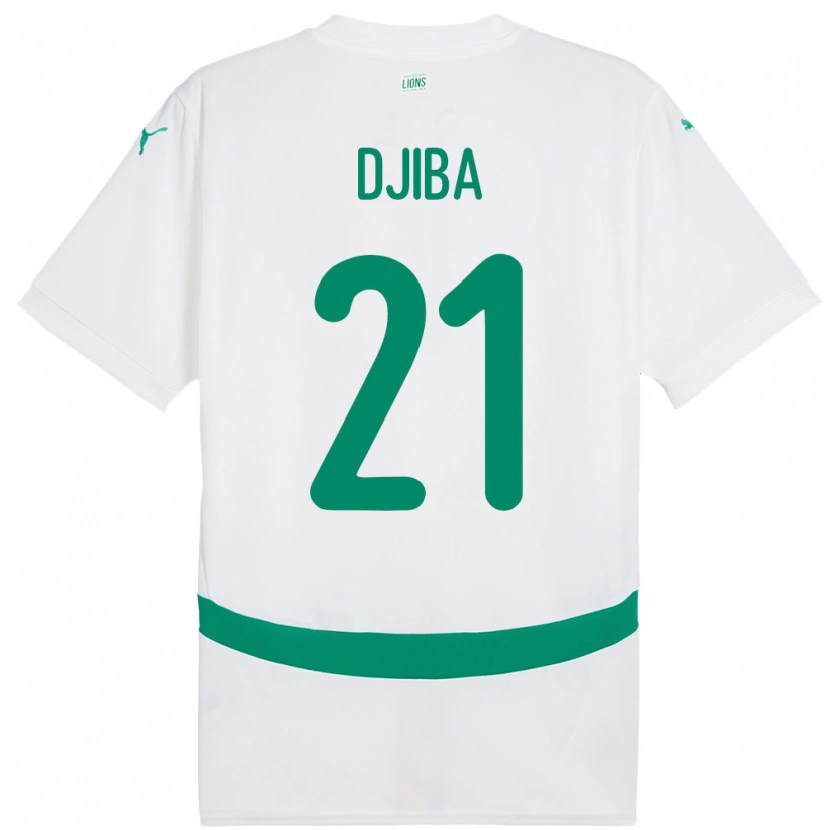 Danxen Bambino Maglia Senegal Francois Djiba #21 Bianco Kit Gara Home 24-26 Maglietta