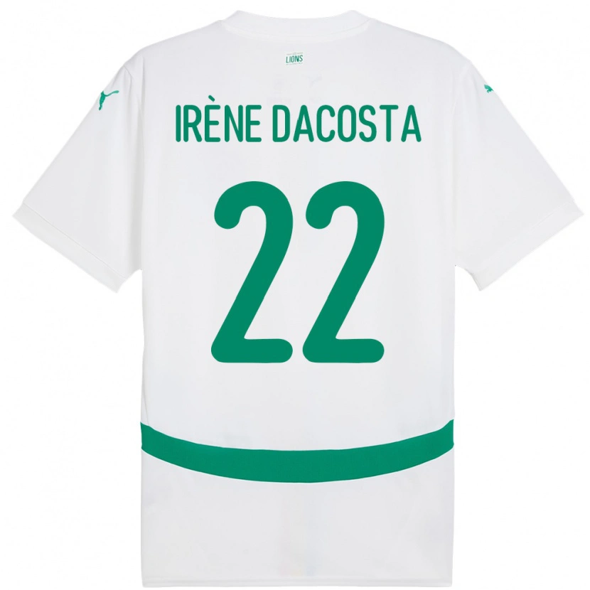 Danxen Bambino Maglia Senegal Gladys Irene Dacosta #22 Bianco Kit Gara Home 24-26 Maglietta