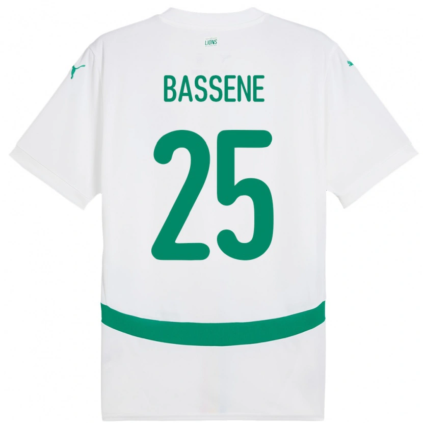 Danxen Bambino Maglia Senegal Pascaline Bassene #25 Bianco Kit Gara Home 24-26 Maglietta