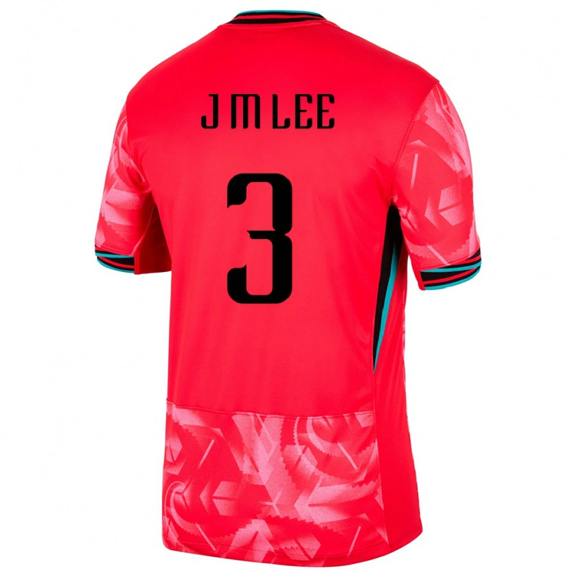 Danxen Bambino Maglia Corea Del Sud Myung-Jae Lee #3 Rosso Kit Gara Home 24-26 Maglietta