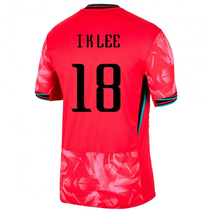 Danxen Bambino Maglia Corea Del Sud Kang-In Lee #18 Rosso Kit Gara Home 24-26 Maglietta