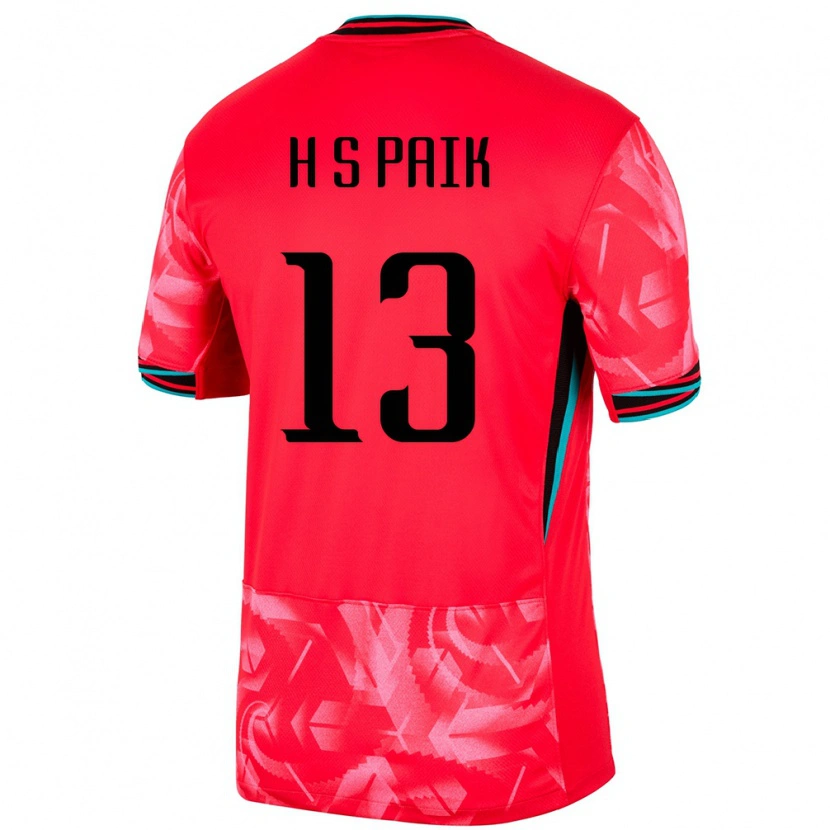 Danxen Bambino Maglia Corea Del Sud Sang-Hoon Paik #13 Rosso Kit Gara Home 24-26 Maglietta