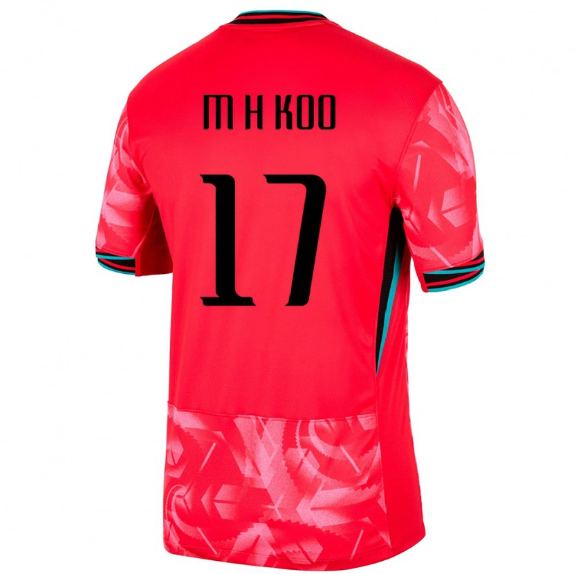 Danxen Bambino Maglia Corea Del Sud Hun-Min Koo #17 Rosso Kit Gara Home 24-26 Maglietta