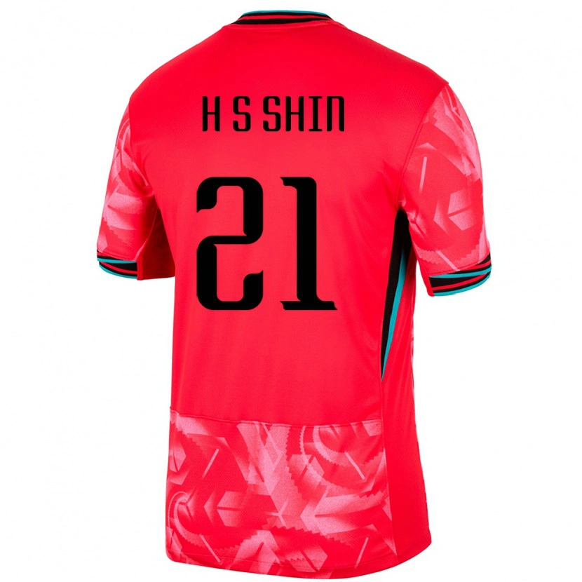 Danxen Bambino Maglia Corea Del Sud Song-Hoon Shin #21 Rosso Kit Gara Home 24-26 Maglietta