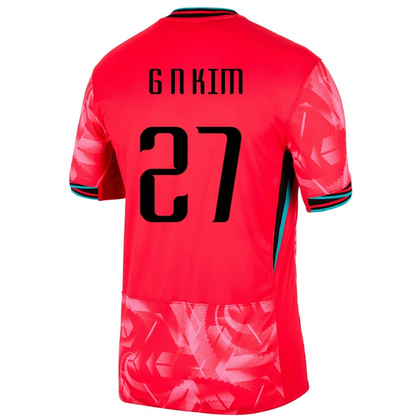 Danxen Bambino Maglia Corea Del Sud Gun-Nam Kim #27 Rosso Kit Gara Home 24-26 Maglietta