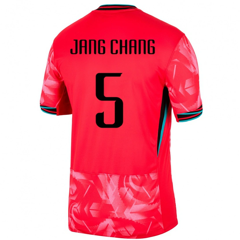 Danxen Bambino Maglia Corea Del Sud Jang Chang #5 Rosso Kit Gara Home 24-26 Maglietta