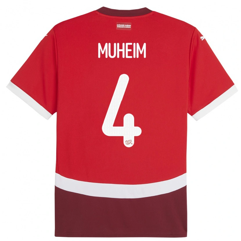 Danxen Bambino Maglia Svizzera Miro Muheim #4 Rosso Kit Gara Home 24-26 Maglietta