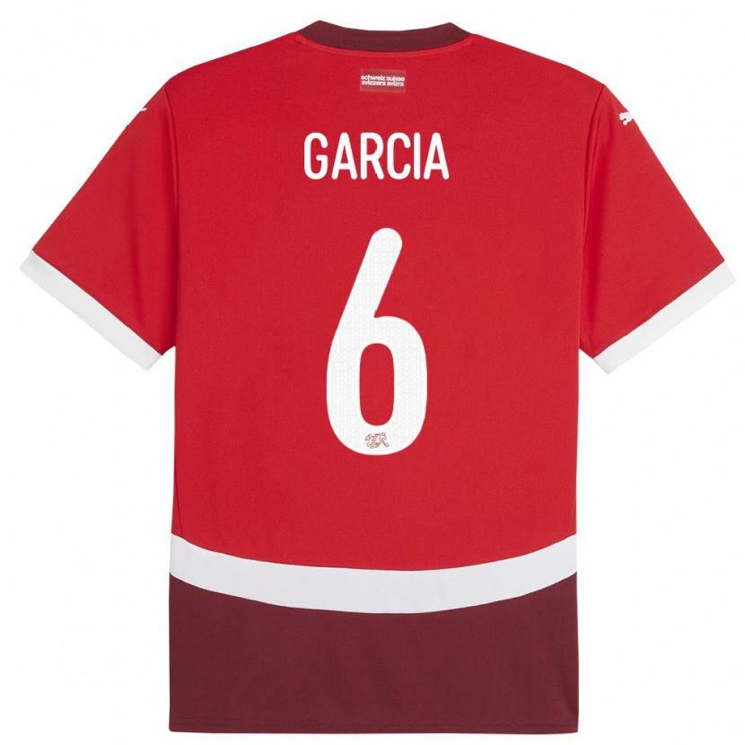 Danxen Bambino Maglia Svizzera Ulisses Garcia #6 Rosso Kit Gara Home 24-26 Maglietta