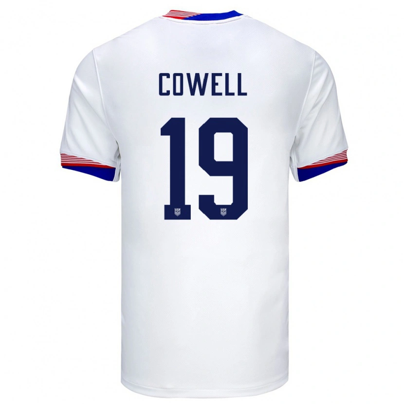 Danxen Bambino Maglia Stati Uniti Cade Cowell #19 Bianco Kit Gara Home 24-26 Maglietta