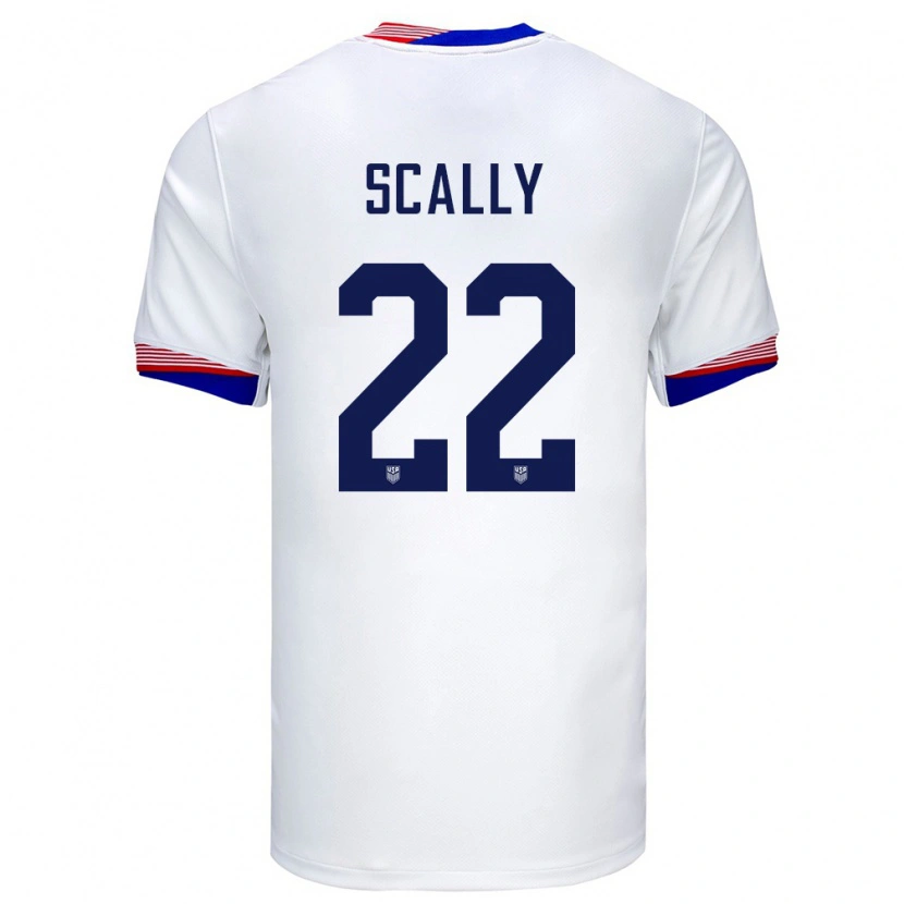 Danxen Bambino Maglia Stati Uniti Joe Scally #22 Bianco Kit Gara Home 24-26 Maglietta