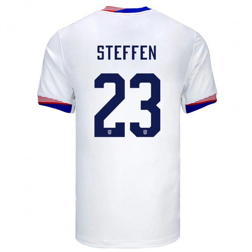 Danxen Bambino Maglia Stati Uniti Zack Steffen #23 Bianco Kit Gara Home 24-26 Maglietta