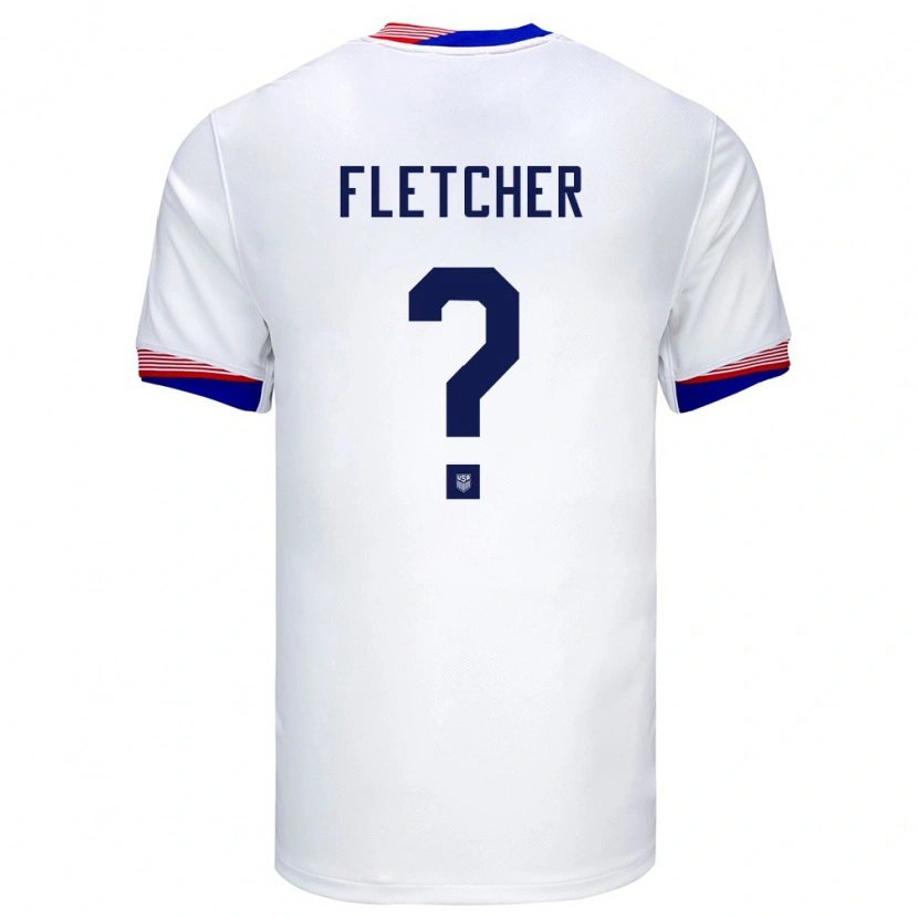 Danxen Bambino Maglia Stati Uniti Kristian Fletcher #0 Bianco Kit Gara Home 24-26 Maglietta