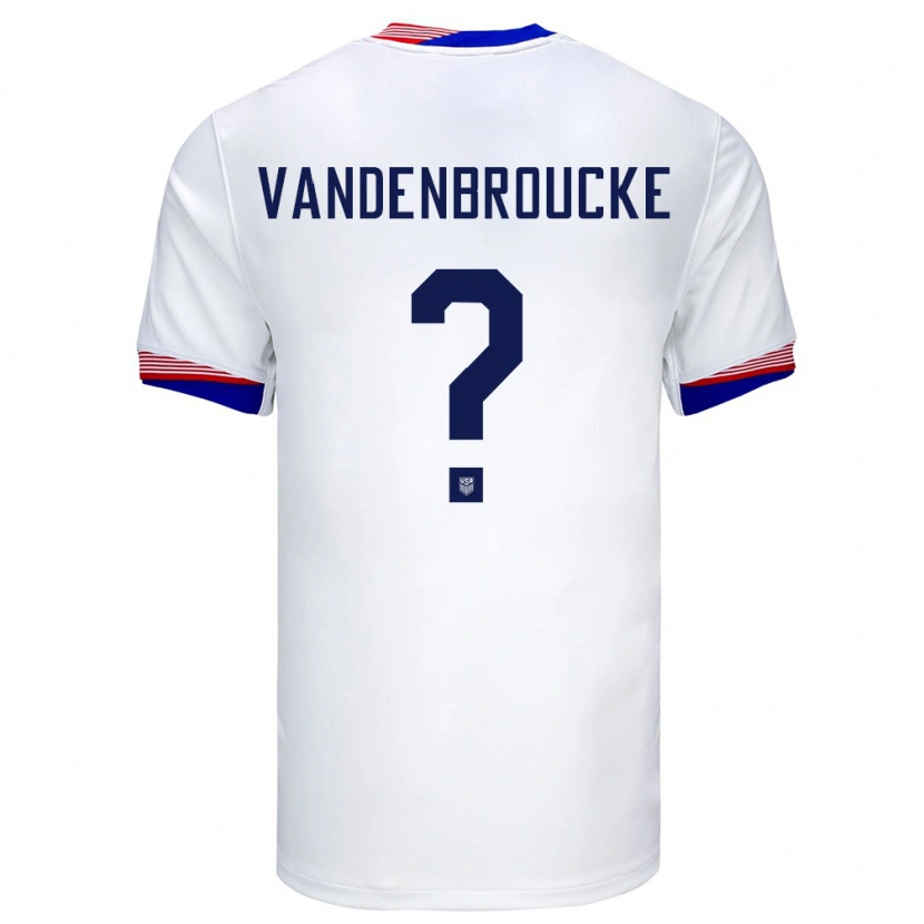 Danxen Bambino Maglia Stati Uniti Victor Vandenbroucke #0 Bianco Kit Gara Home 24-26 Maglietta