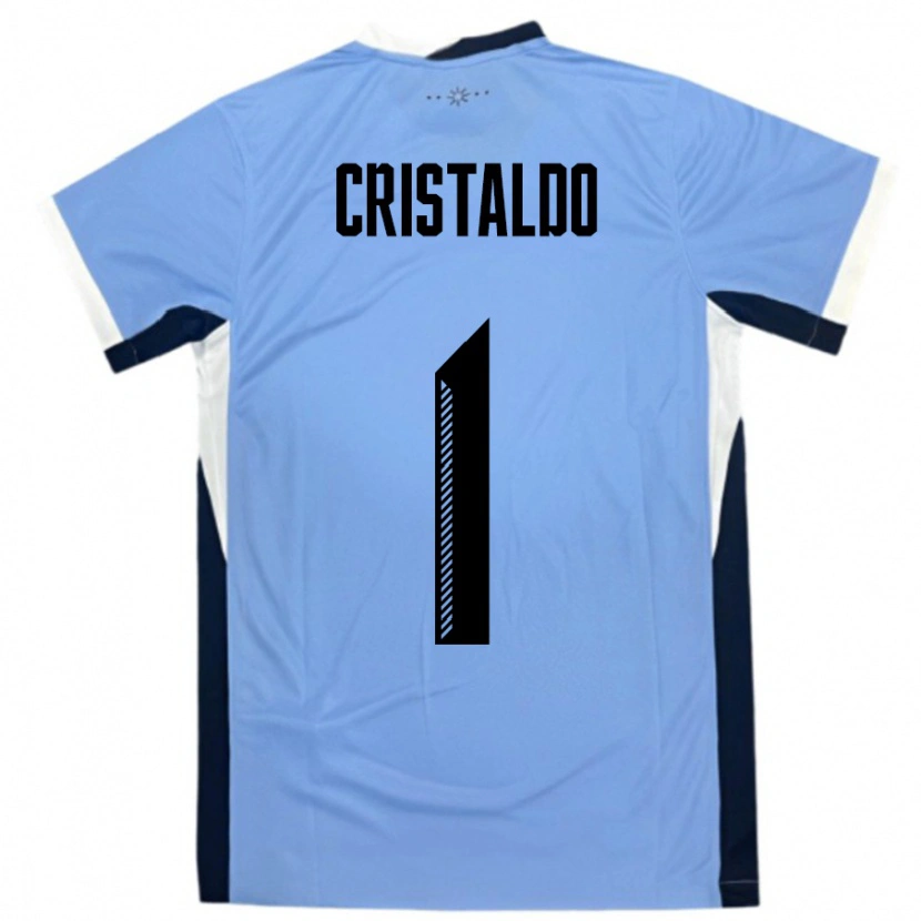 Danxen Bambino Maglia Uruguay Fabian Cristaldo #1 Bianco Nero Kit Gara Home 24-26 Maglietta